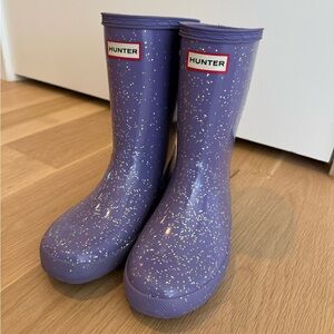 Hunter purple glitter rain boots